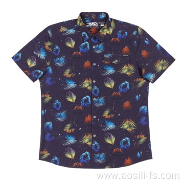 Good quality Men's woven poly spandex shirt